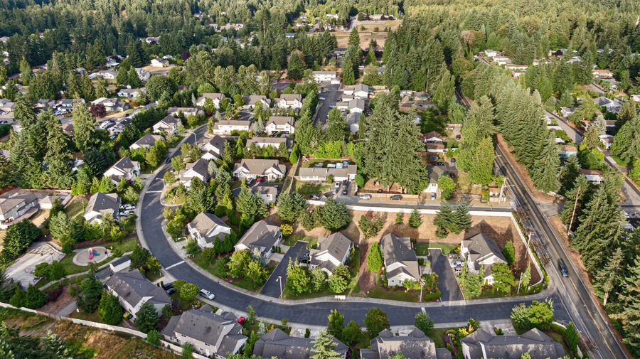 The Park Townhomes from above