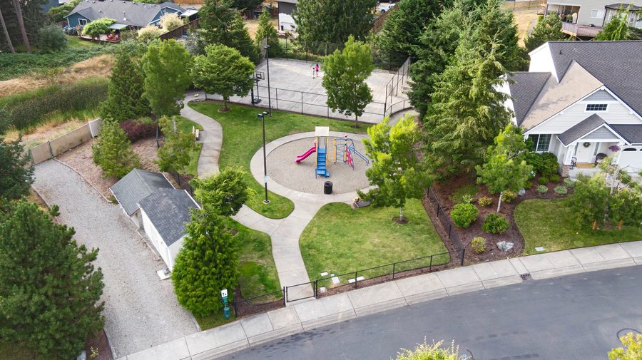 Playground and courts from above